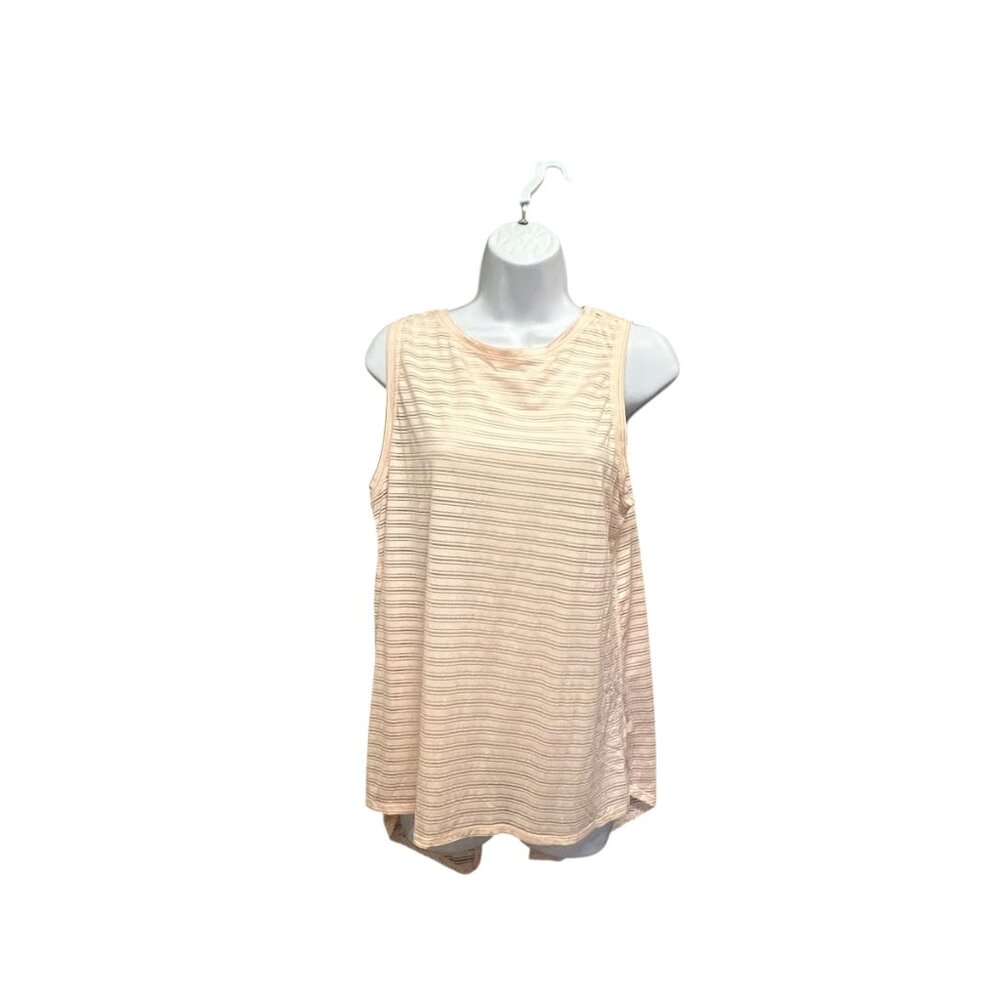 Lululemon Meet Halfway Striped Butter Pink Tank Top Size M